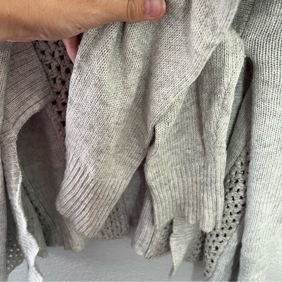 Sundance Light Grey Open Front Knit Cardigan Size XL - Picture 14 of 16